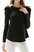 Women High Neck Puff Sleeved Shirt