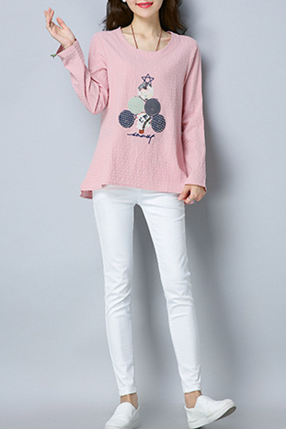 Women Printed Long Sleeve Casual Top