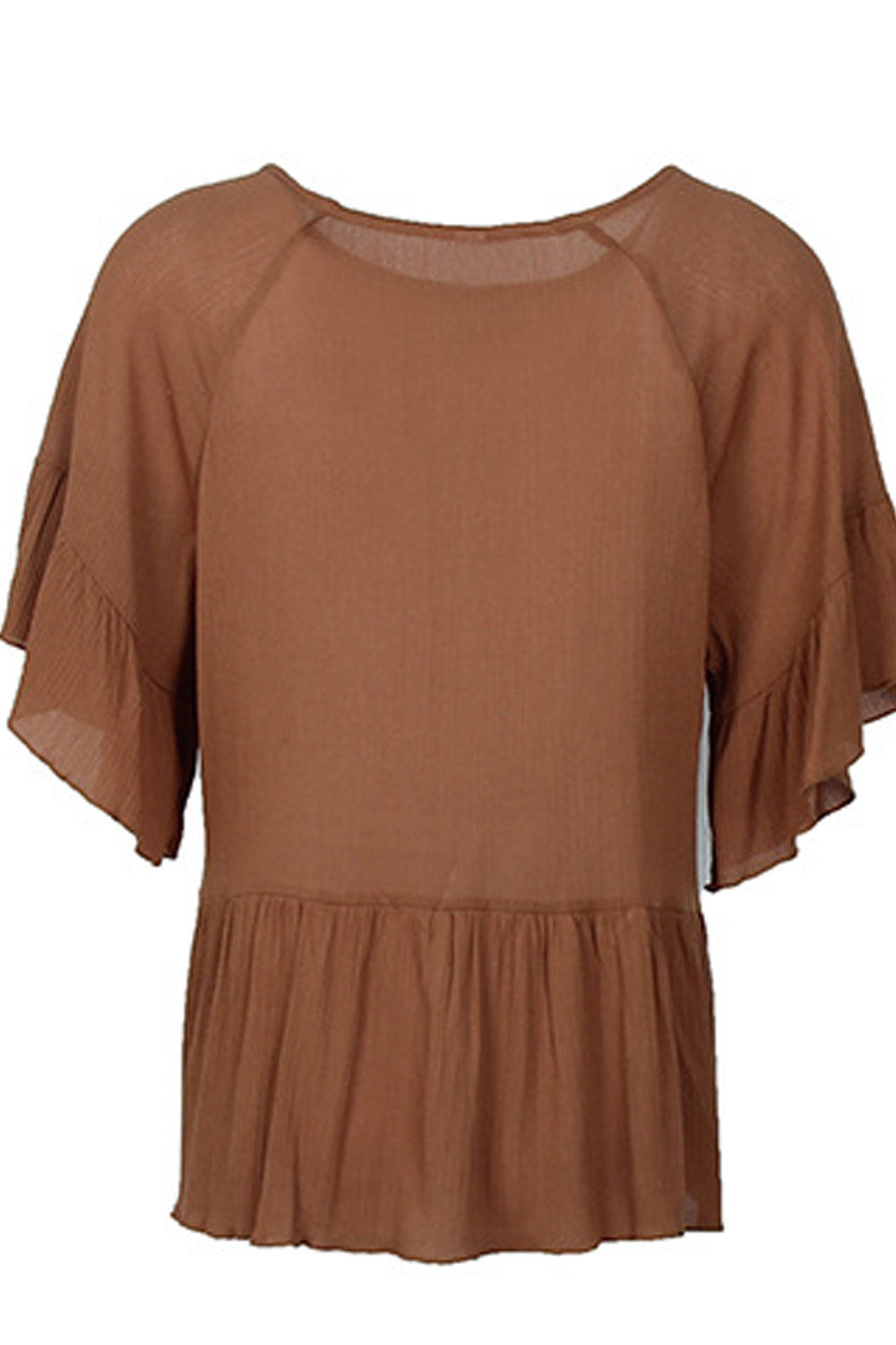 Women Ruffled Short Sleeve Elegant Top