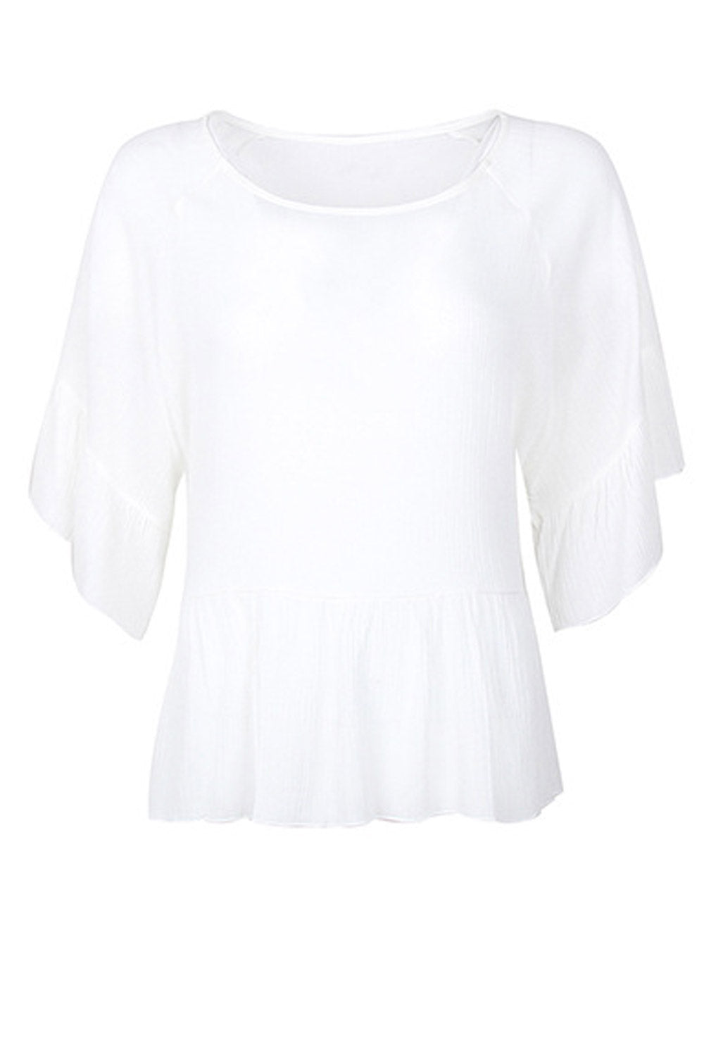 Women Ruffled Short Sleeve Elegant Top