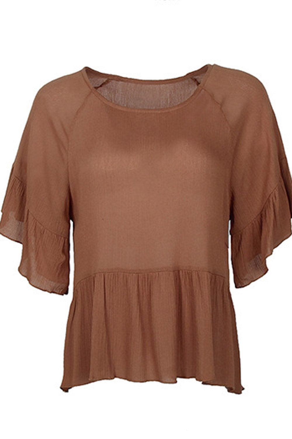 Women Ruffled Short Sleeve Elegant Top