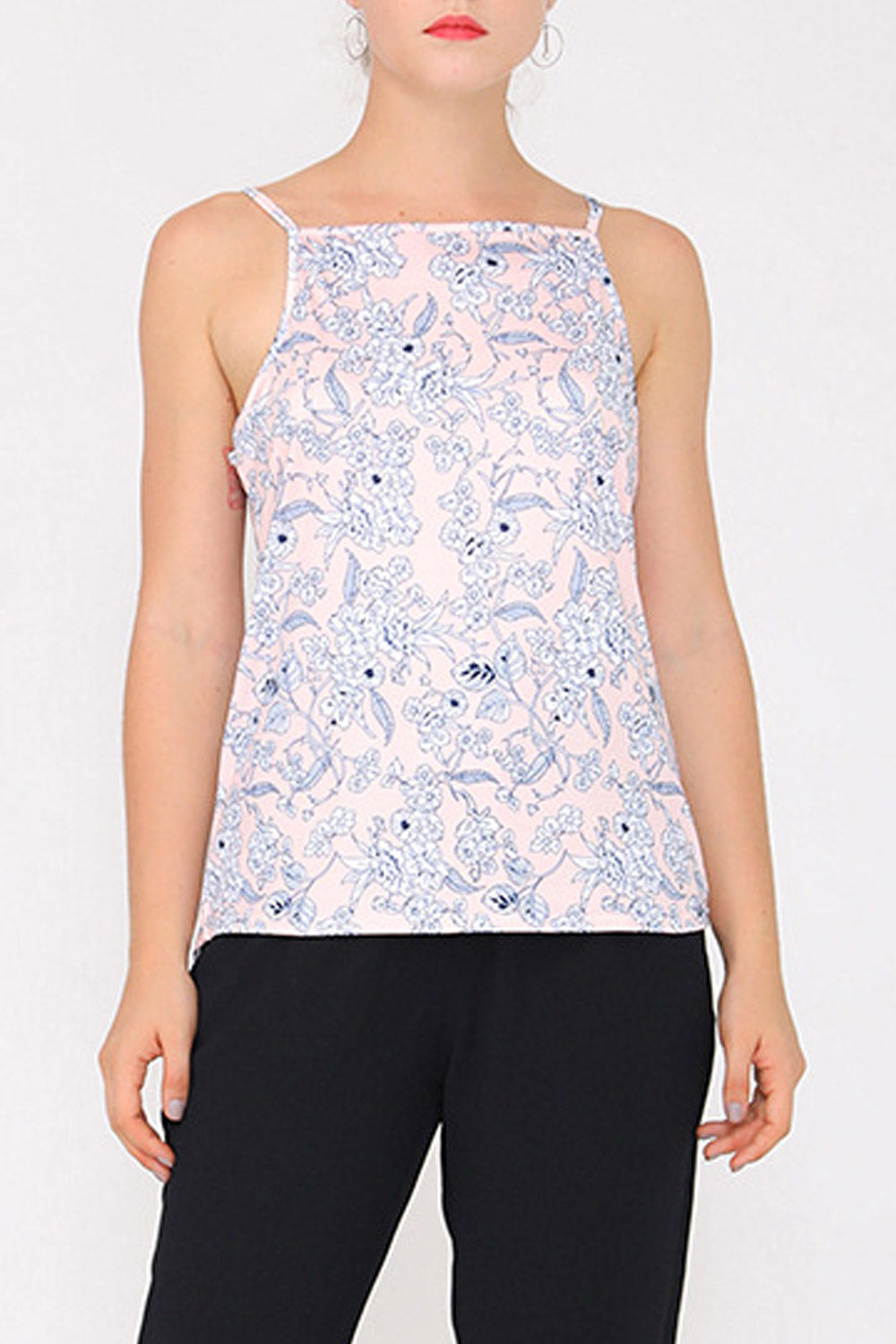 Women Back Keyhole Printed Casual Top