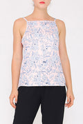 Women Back Keyhole Printed Casual Top