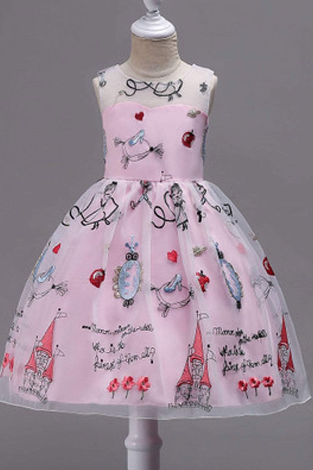 Kids Baby Girls Embroided Mesh Princess Dress
