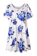 Women Round Neck Short Sleeves Printed Top