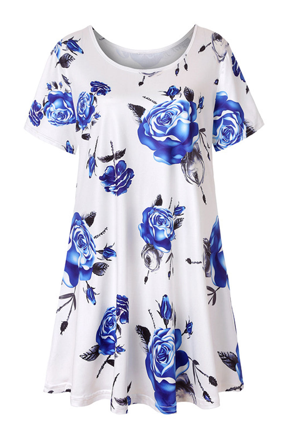 Women Round Neck Short Sleeves Printed Top