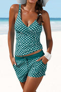 Women Two Piece Polka Doted Top Bottom Swim Set