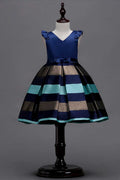 Kids Baby Girls Sleeveless Silk Belt Swing Skirt Party Dress