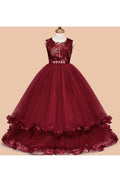 Kids Girls Lace Bust Sleeveless Occasional Dress