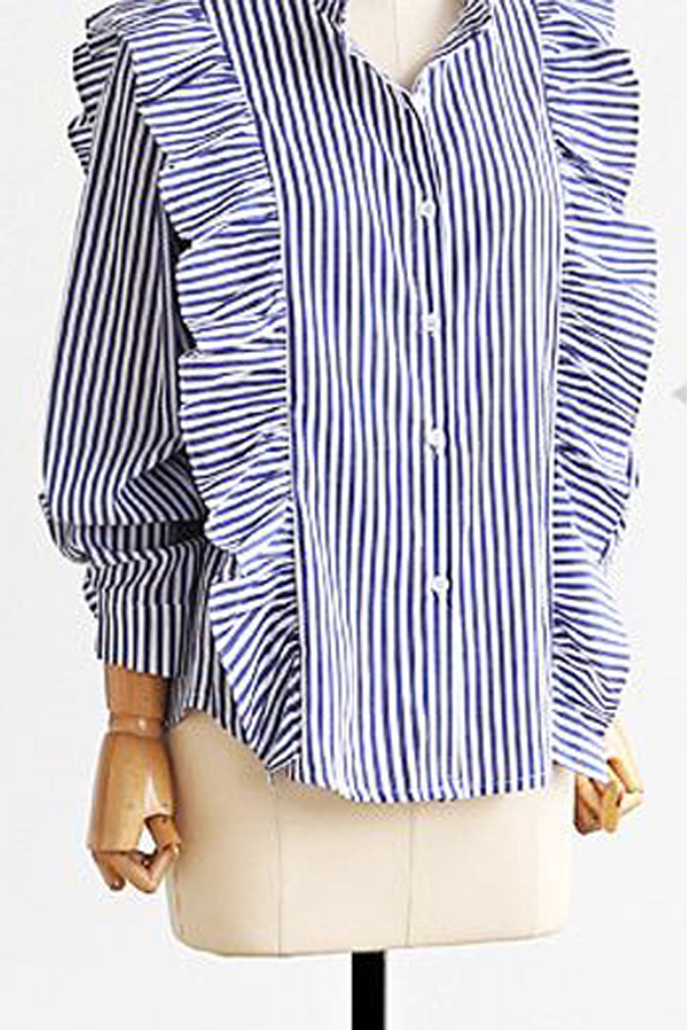 Women Striped V-Neck Long Sleeve Top