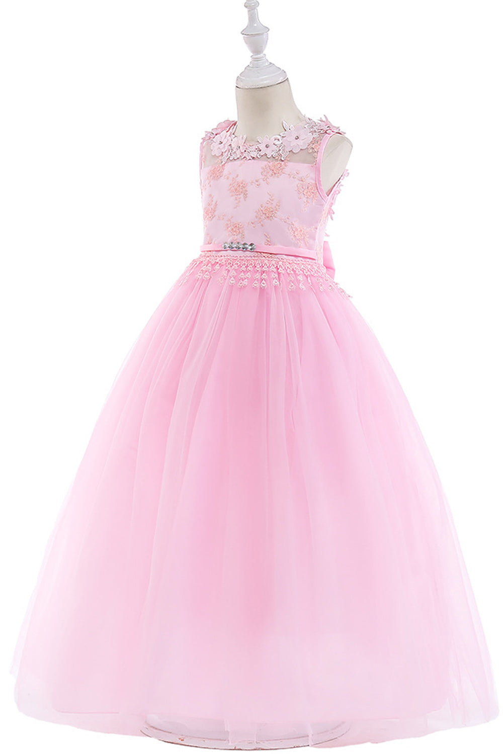 Kids Baby Girls Flower Decorated Princess Dress
