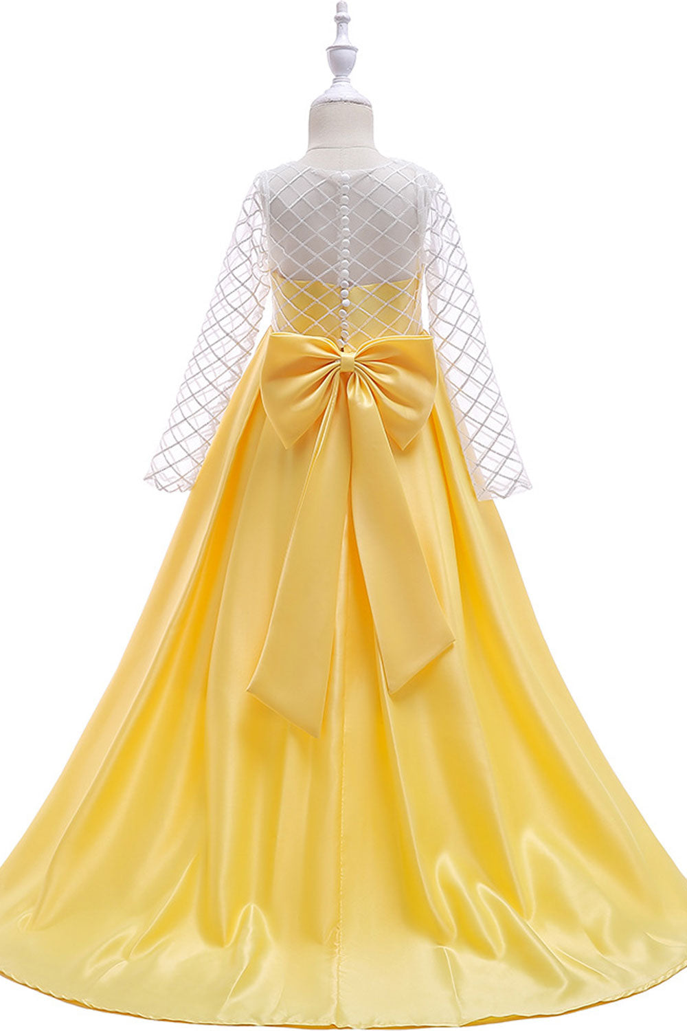 Kids Baby Girls Long Sleeve Pleated Dress