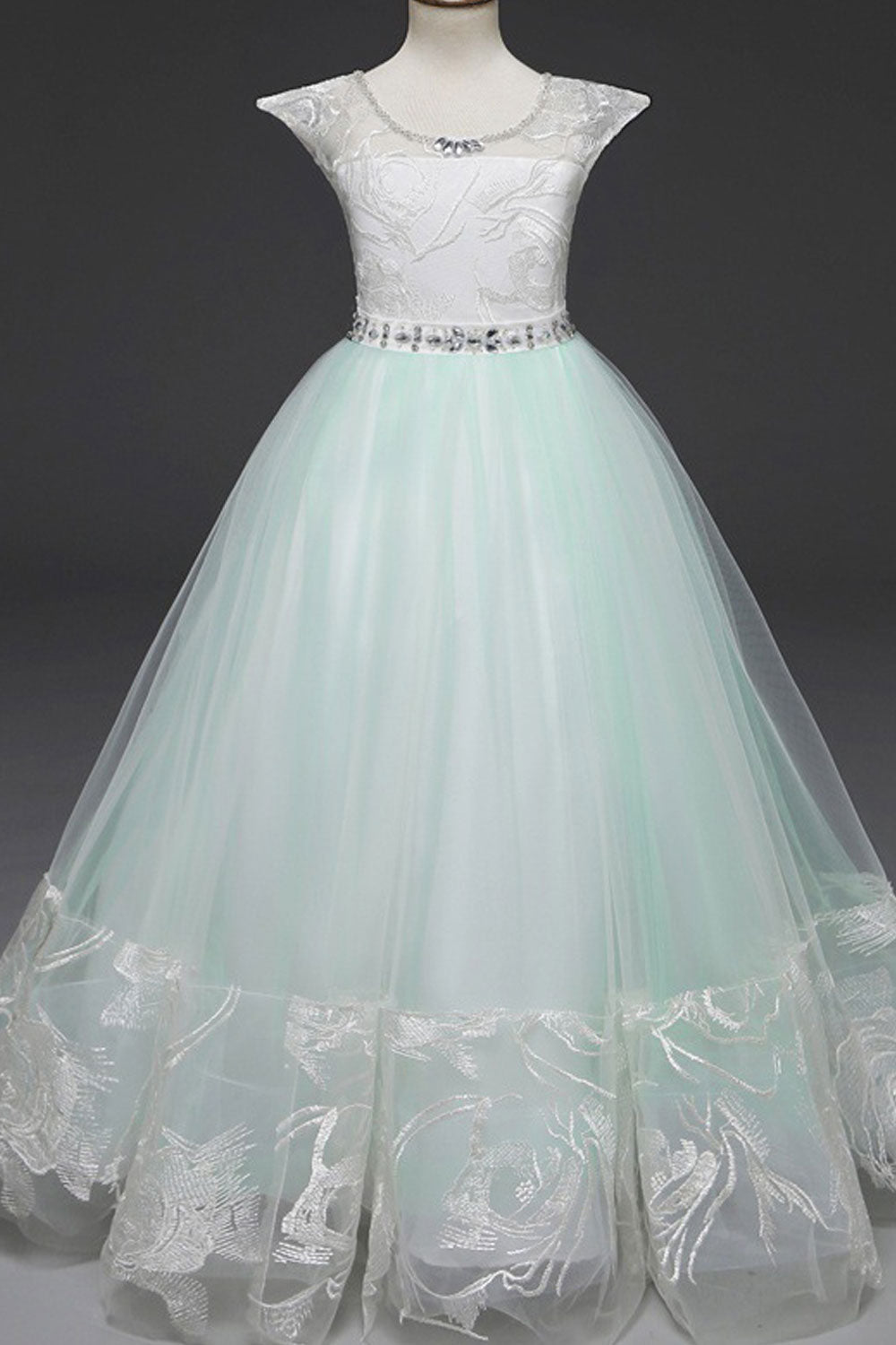 Kids Baby Girls Lace Ball Gown Flower Girl Dress