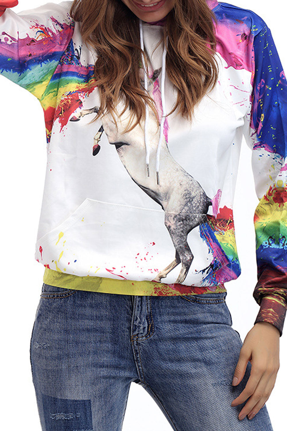 Women Long Sleeve Printed Comfortable Hoodie
