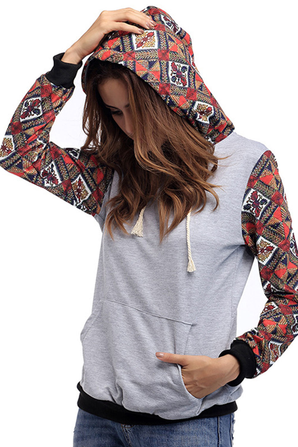 Women Long Sleeve Printed Comfortable Hoodie