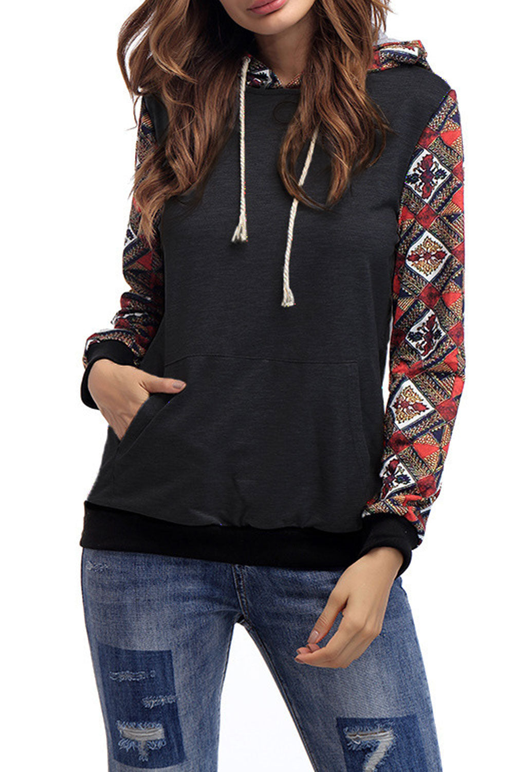 Women Long Sleeve Printed Comfortable Hoodie