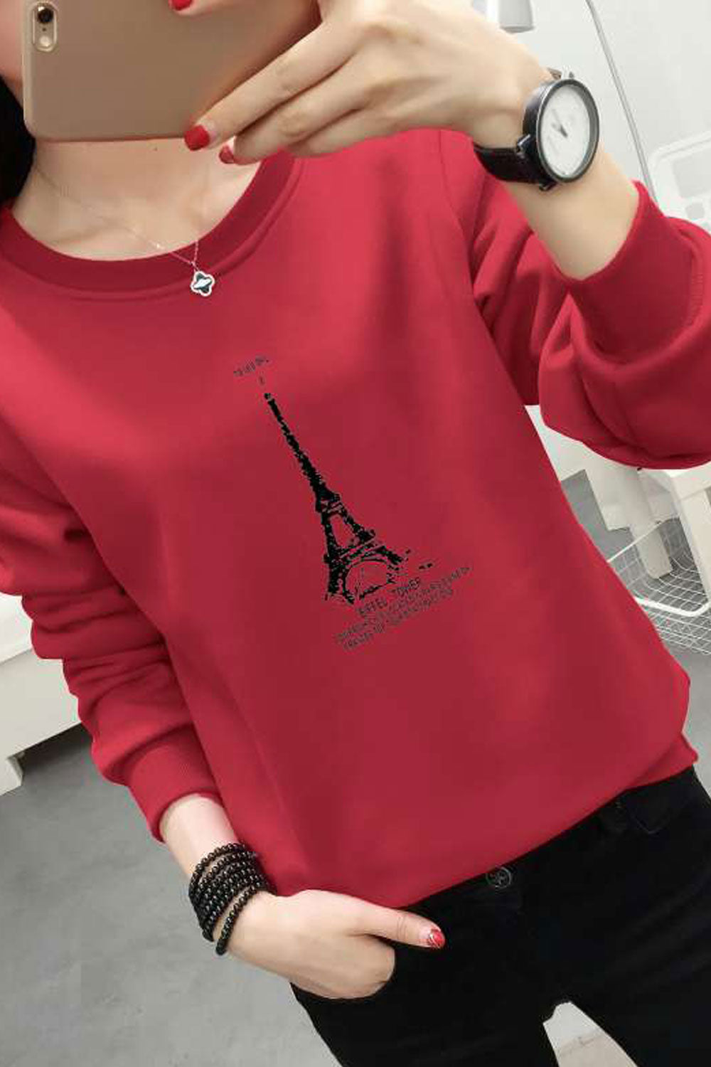Women Long Sleeve Loose Casual Sweatshirt