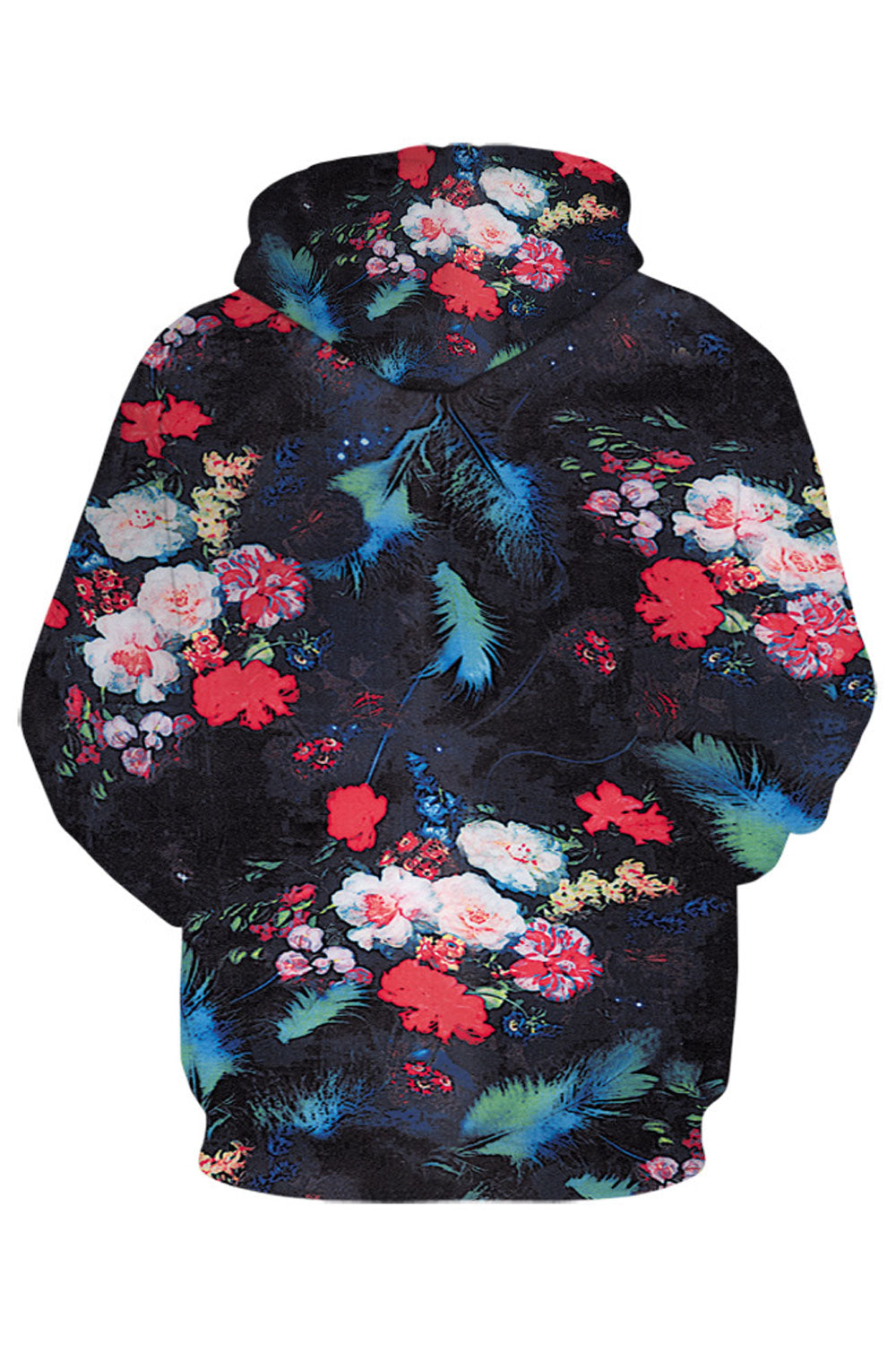 Women Floral Printed Long Sleeve Loose Hoodie