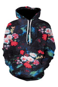 Women Floral Printed Long Sleeve Loose Hoodie