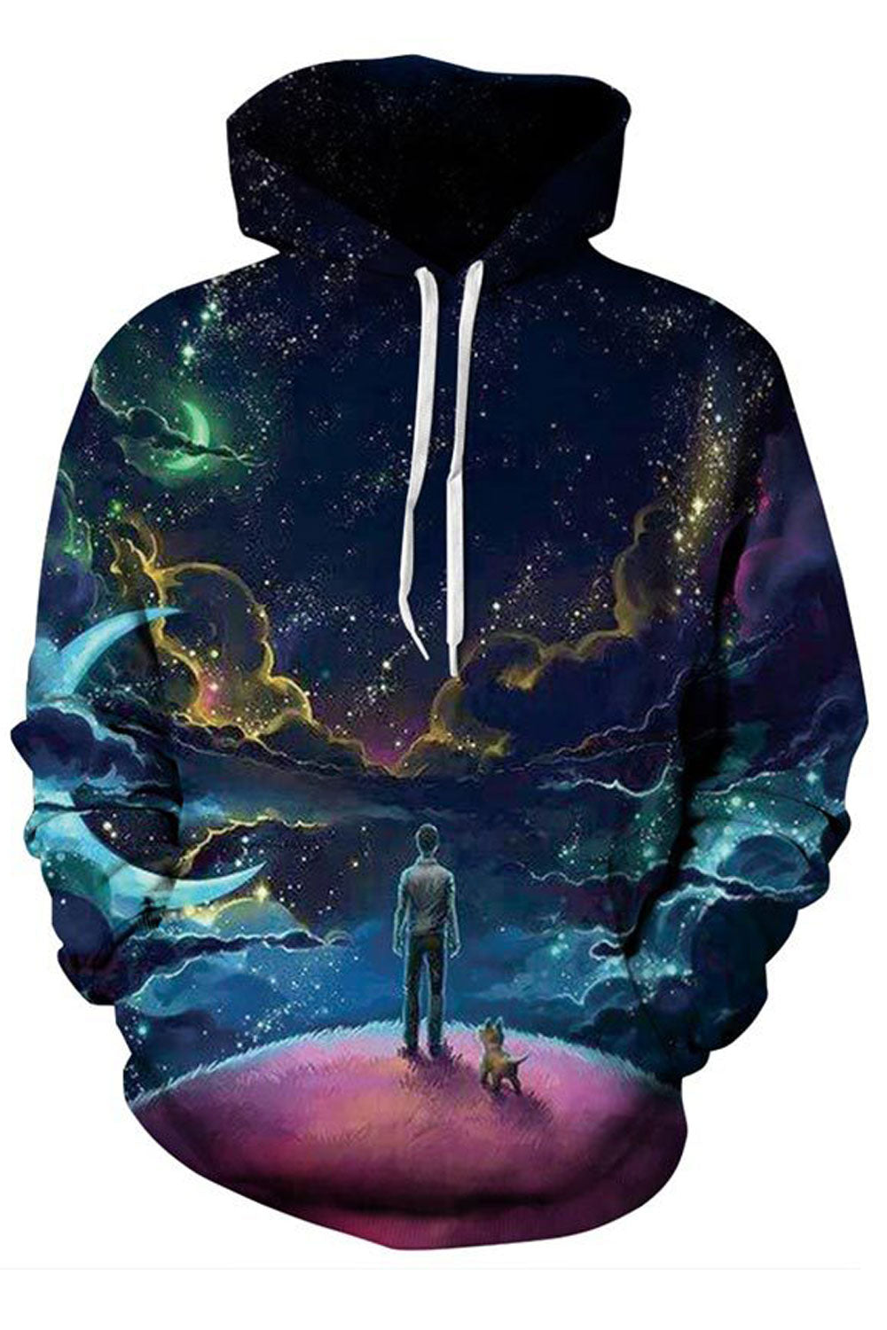 Men Beautiful Zipper Closure Solid Color Hoodie