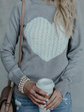 Women Fashion Thick Heart Design Print Sweater