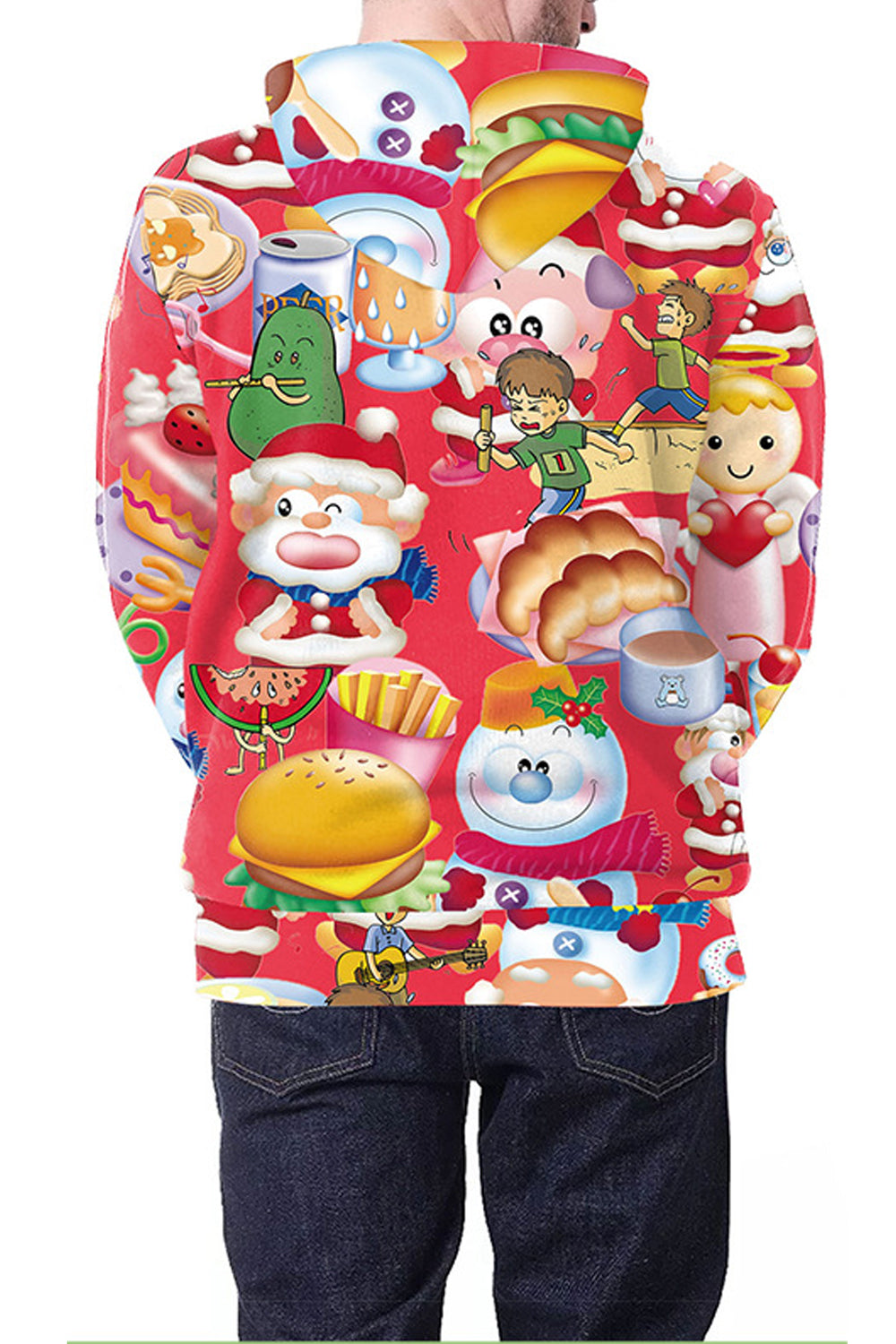 Women High Collar Long Sleeve Christmas Hoodie