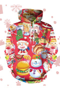 Women High Collar Long Sleeve Christmas Hoodie