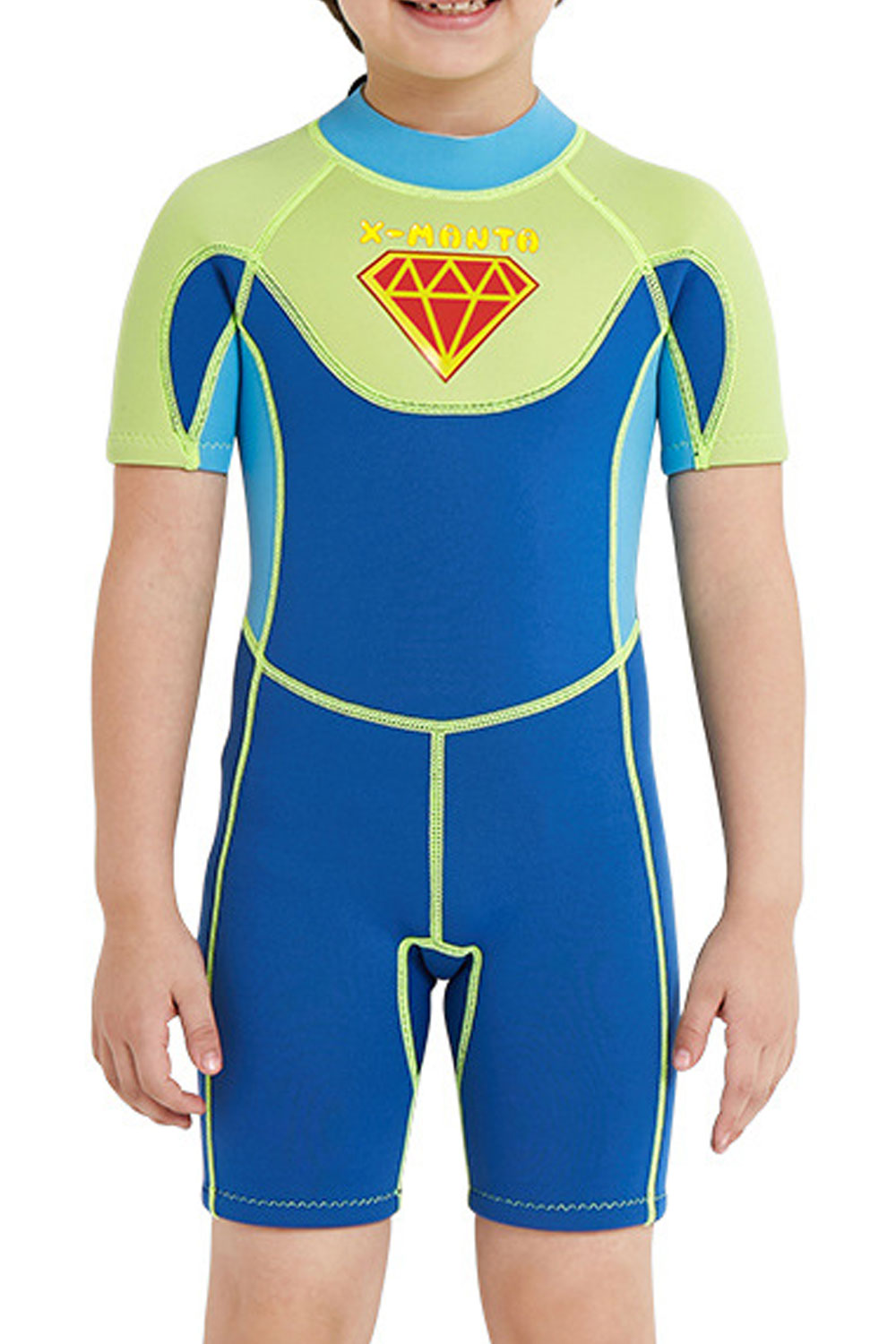 Kids Boys Flexible Short Sleeved Warm Swimwear