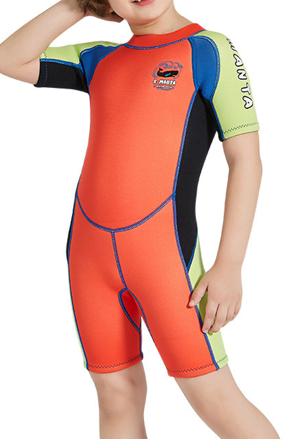 Kids Boys Warm Short Sleeve Beach Swimwear