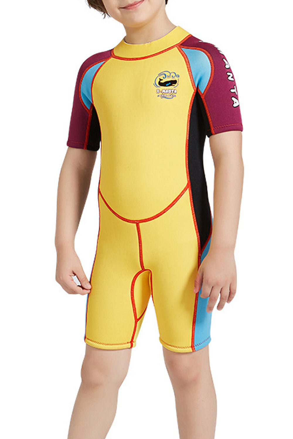 Kids Boys Warm Short Sleeve Beach Swimwear