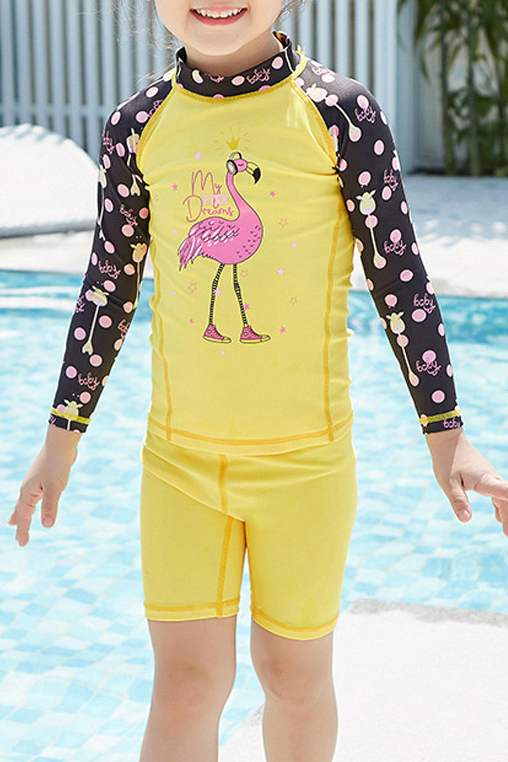 Kids Girls Comfortable Long Sleeve Beach Swimwear