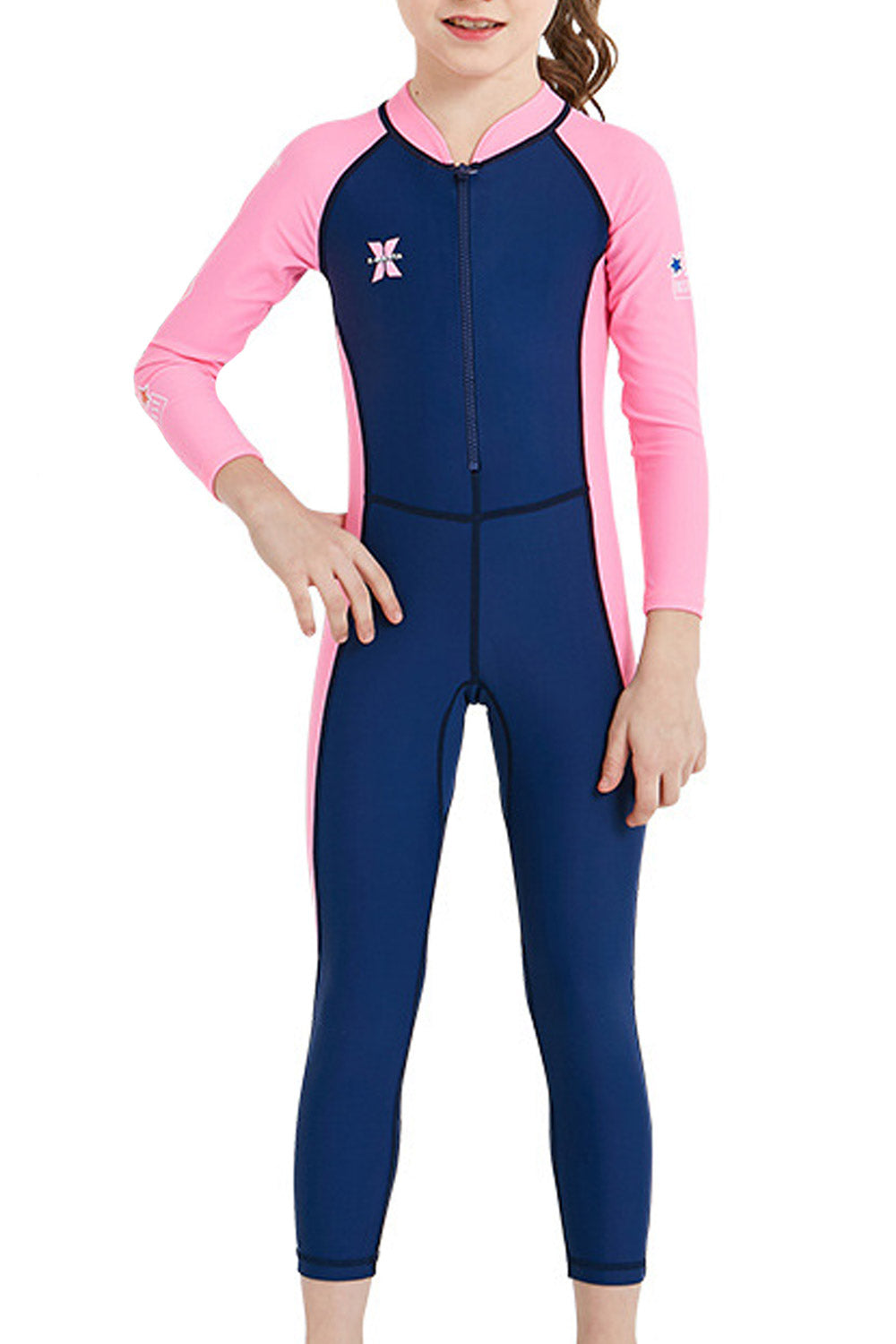 Kids Girls Beautiful Long Sleeve Slim Swimwear