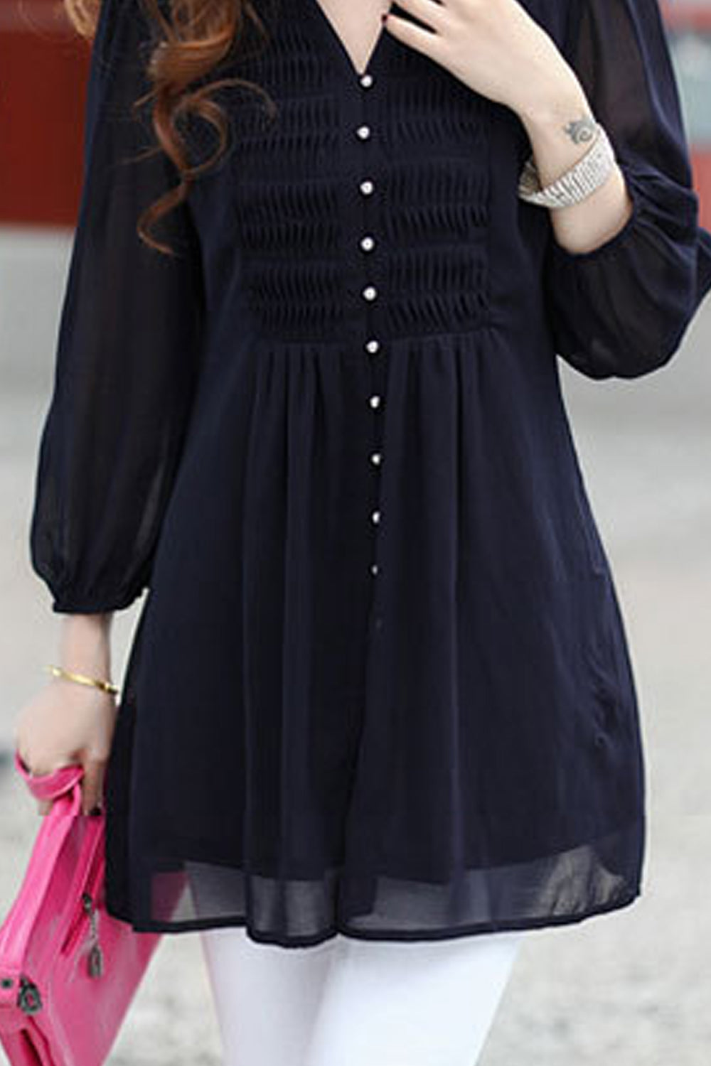 Women Solid Color Long Sleeve Comfortable Top