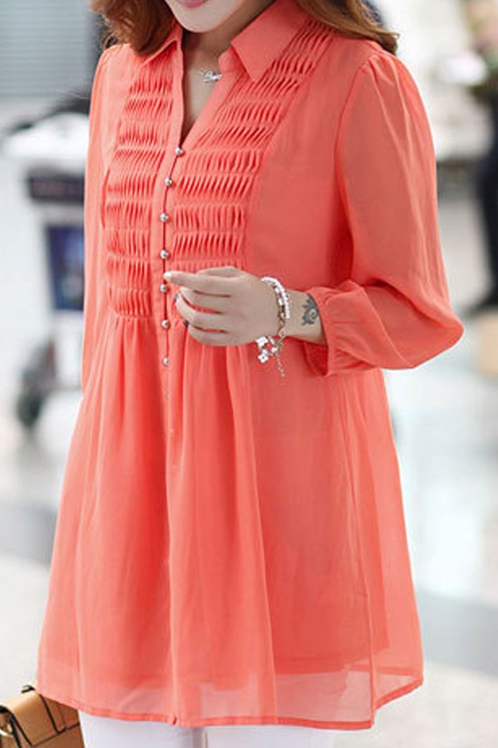 Women Solid Color Long Sleeve Comfortable Top