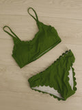 Women Sexy Bikini Solid Colored Two Piece Swimwear