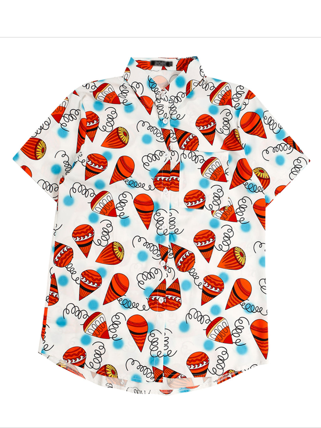 Women Loose Collar Neck Printed Casual Shirt