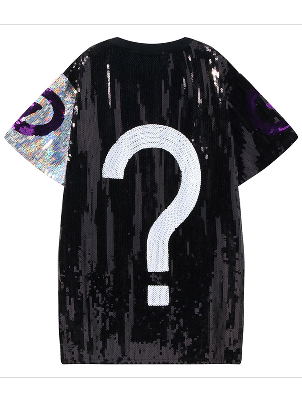 Women Sequin Decorated Round Neck T-Shirt