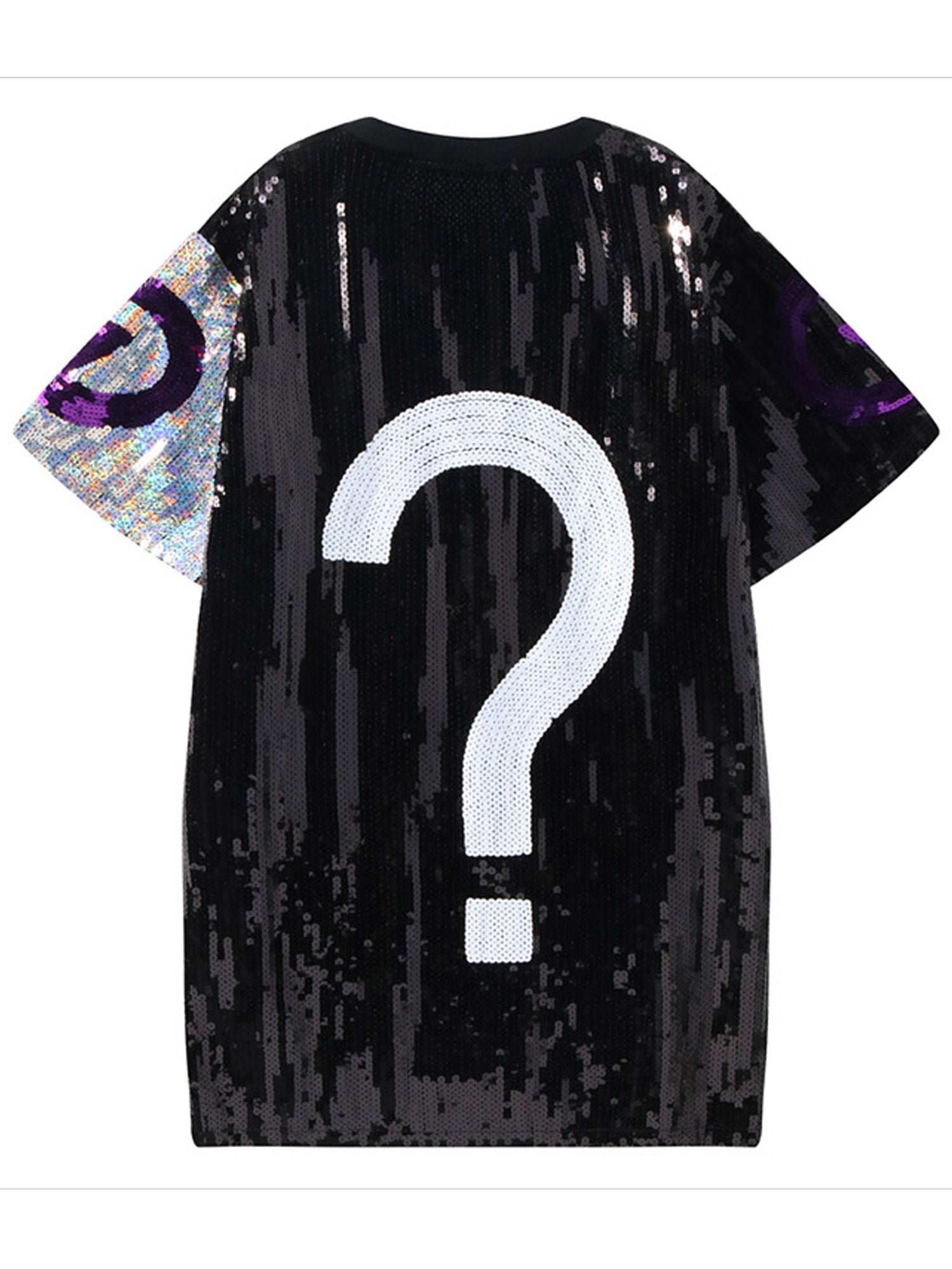 Women Sequin Decorated Round Neck T-Shirt