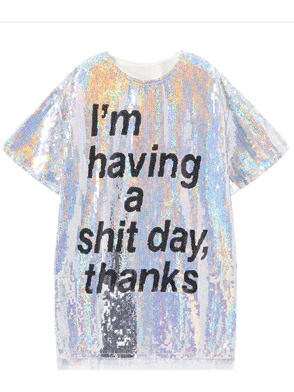 Women Graphic Sequin Decorated T-Shirt