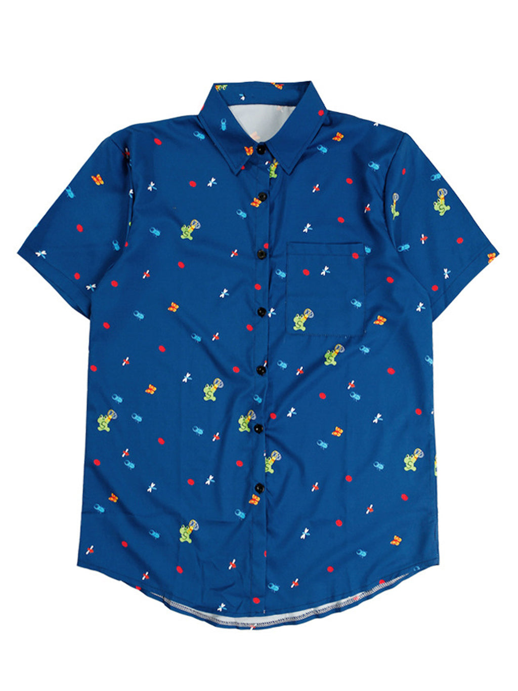 Women Printed Loose Button Down Shirt