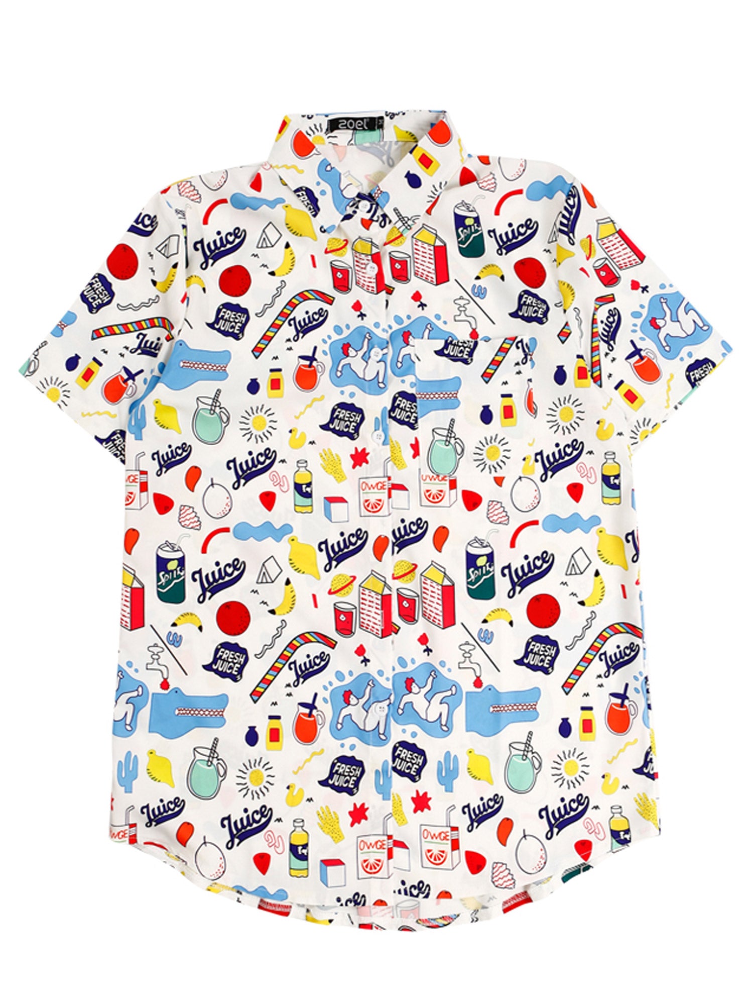 Women Cute Collar Neck Printed Shirt