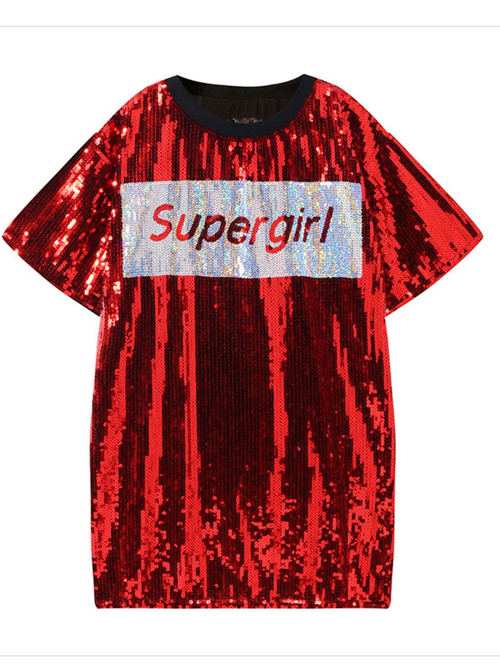 Women Sequin Short Sleeved Fashion T-Shirt