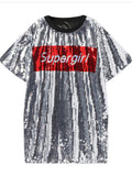 Women Sequin Short Sleeved Fashion T-Shirt