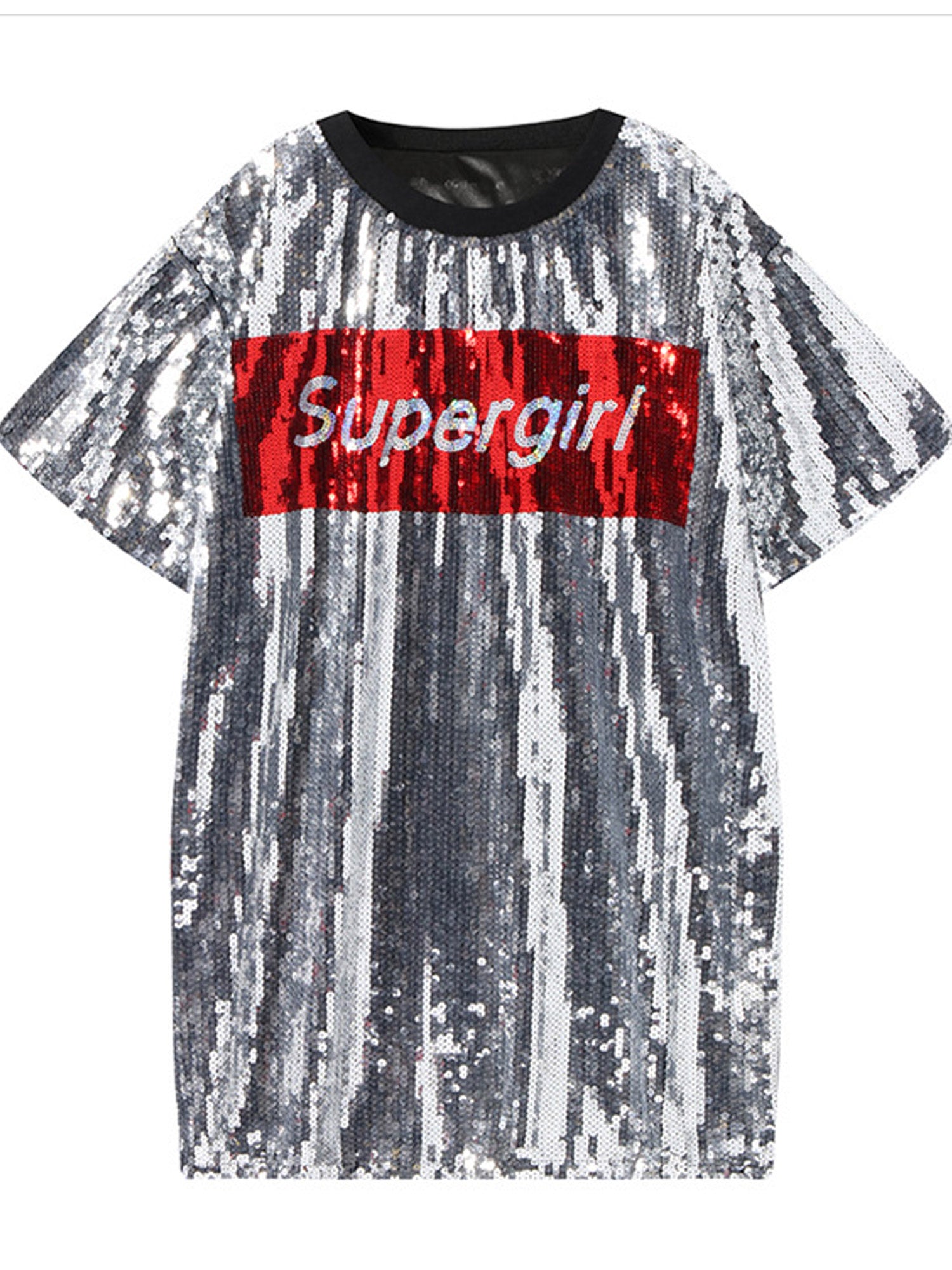 Women Sequin Short Sleeved Fashion T-Shirt