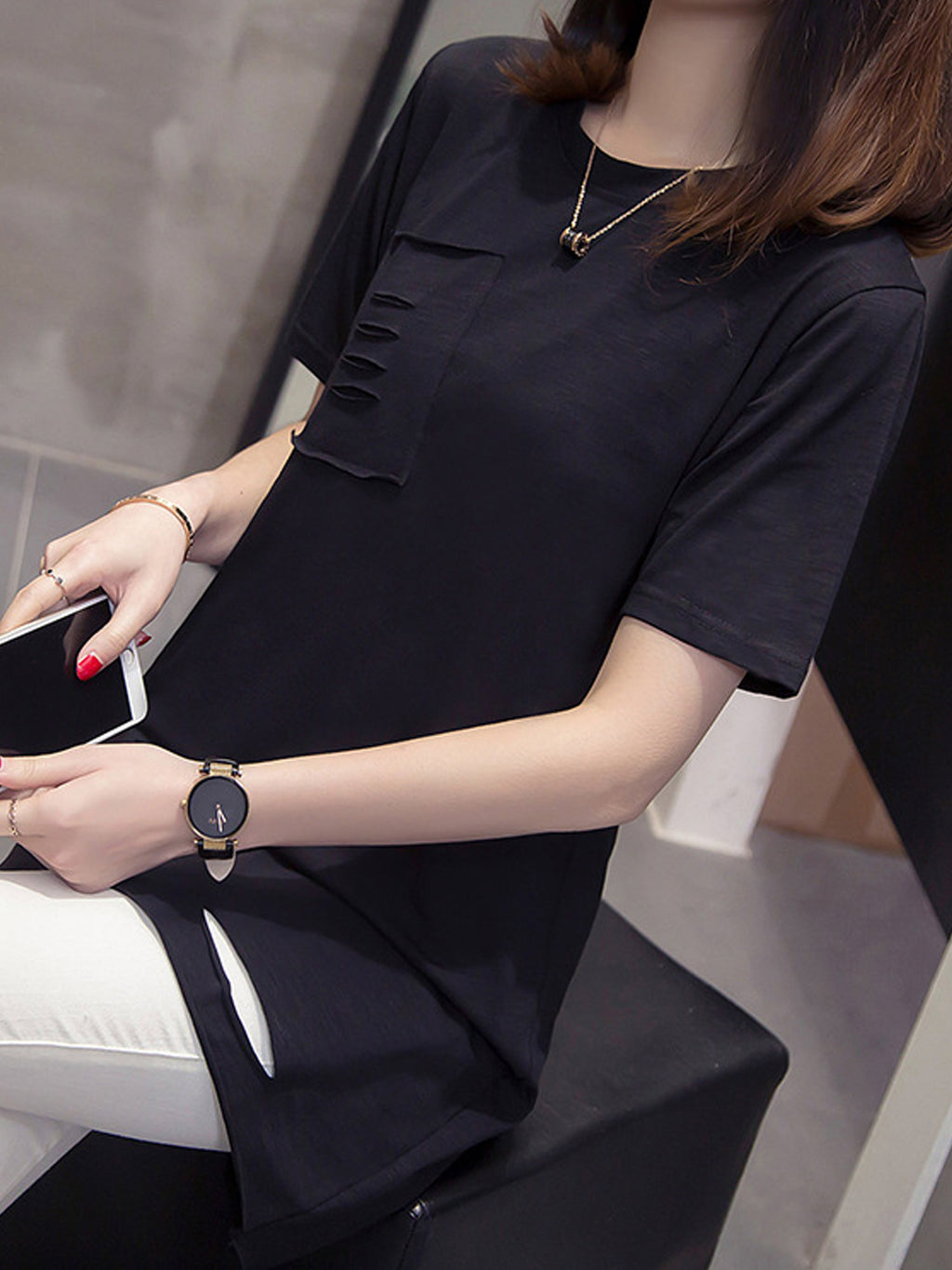 Women Stylish High Neck Loose Casual Top