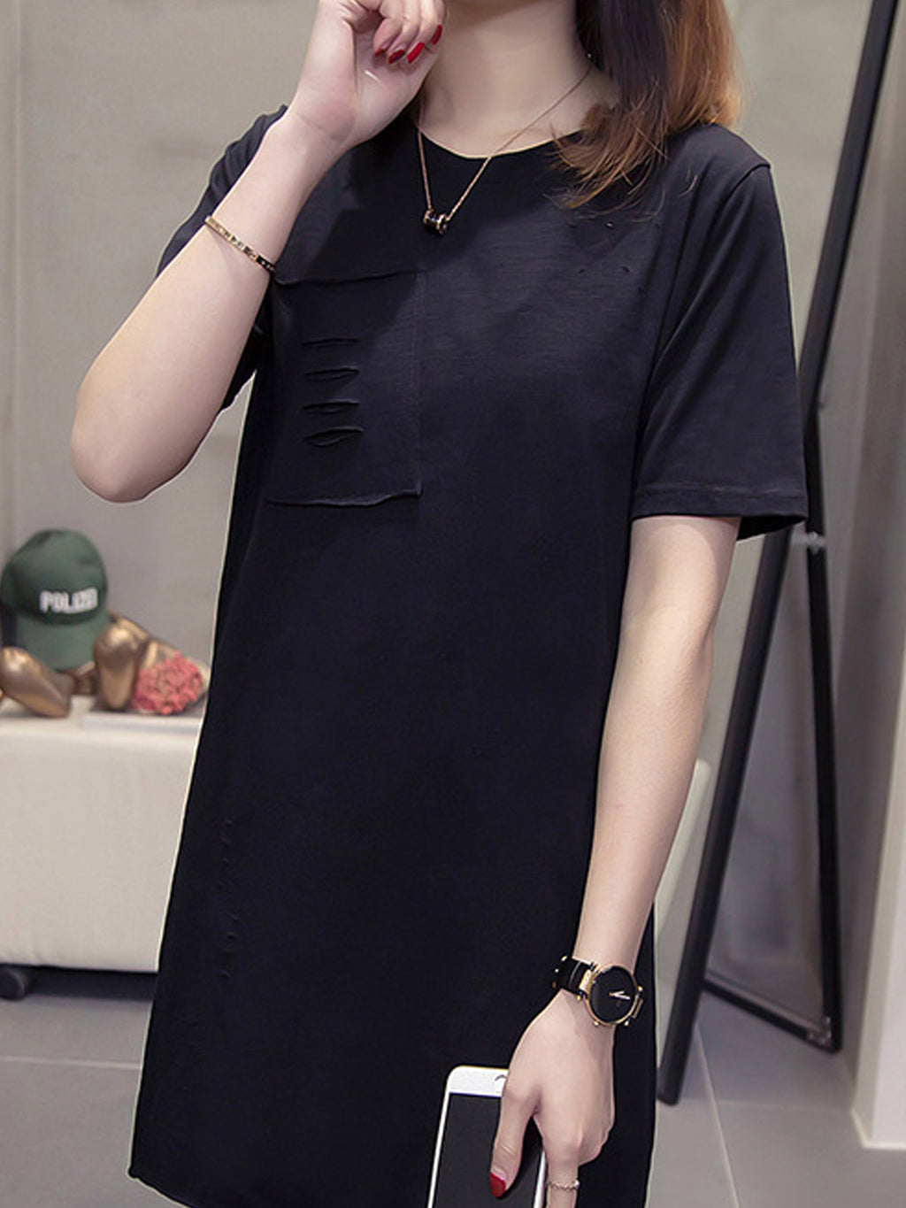 Women Stylish High Neck Loose Casual Top