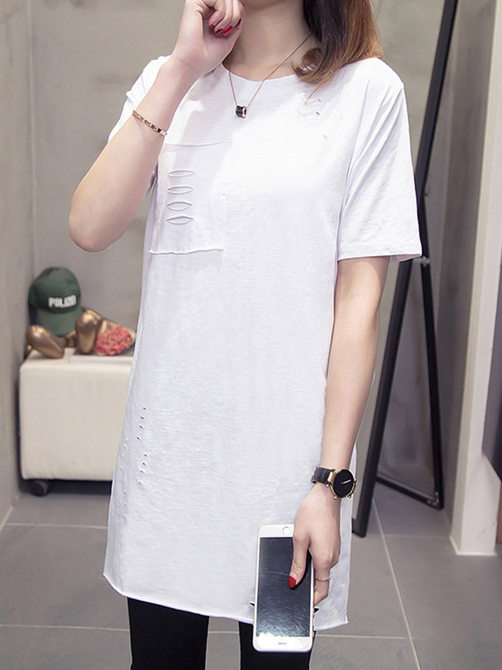 Women Stylish High Neck Loose Casual Top