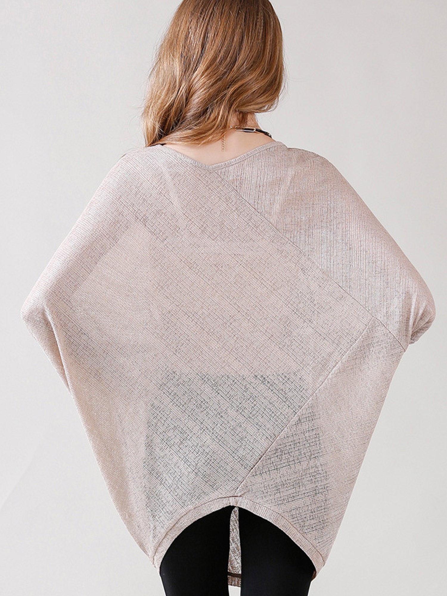 Women Loose Semi Sheered Bat Top