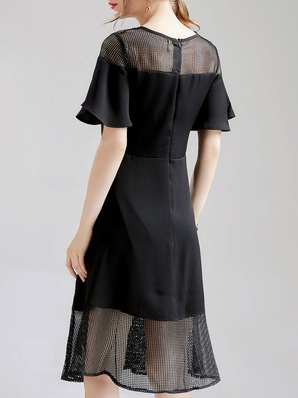Women Round Neck High Low Hem Stylish Top
