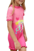 Kids Girls Ruffled Trim One Piece Cute Swim suit